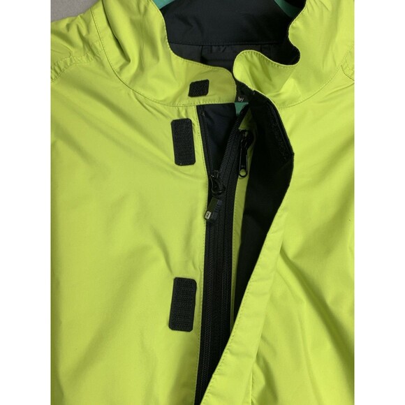 Footjoy Dryjoys Jacket Mens Large Neon Yellow Rain Windbreaker 1/4 Zip Pullover - Picture 3 of 8